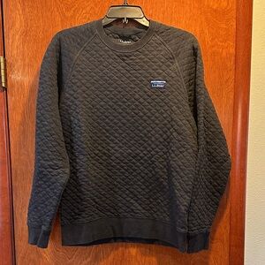 L.L. Bean Men's Dark Grey Quilted Crewneck Sweatshirt